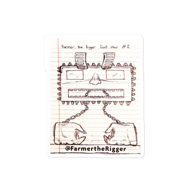 Farmer the Rigger White Sketch Sticker